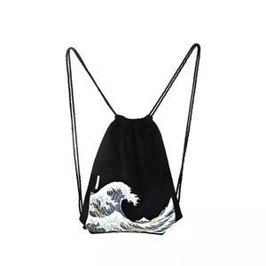 🟢 2 for $15 Drawstring Backpack with Ocean Wave